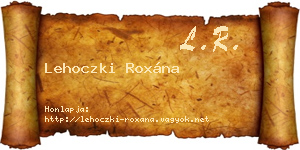Lehoczki Roxána névjegykártya