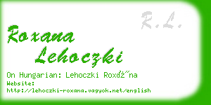 roxana lehoczki business card